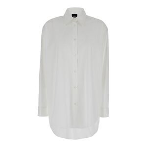 Plain Women Oversized White Shirt In Cotton Woman